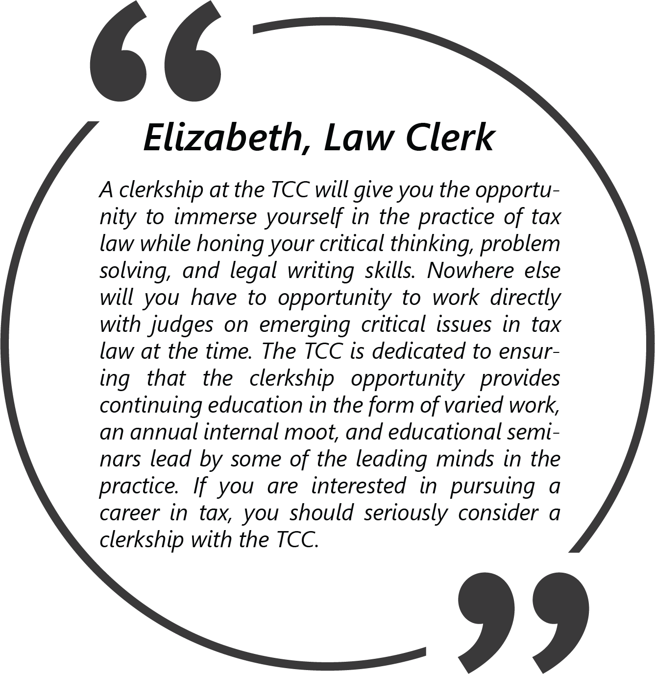 Quote from Elizabeth, Law Clerk